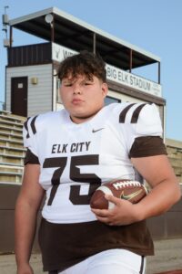 Fabian Armendariz's football profile photo for Elk City High School's Big Elk TV, jersey #75.