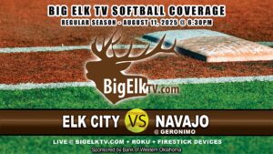 Elk City vs Navajo softball game played at Geronimo on August 11, 2025.