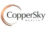 CopperSky Wealth logo featuring a copper circular swoosh and modern black text.