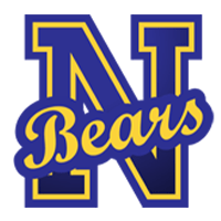 Noble High School Bears Logo Noble Bears logo with a bold blue "N" outlined in gold and the word "Bears" across the middle.
