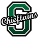 Seminole Lady Chieftains basketball logo featuring a green block S with the word Chieftains across the front.